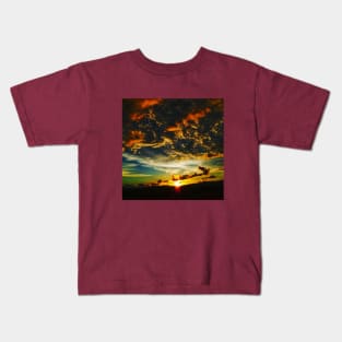 the beautiful sunset view from my garden Kids T-Shirt